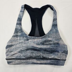 Lululemon Invigorate Sports Bra Women's Size 4 Blue / Gray Mesh